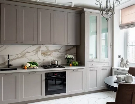 Серая кухня в Клину