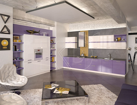 Яркие угловые кухни