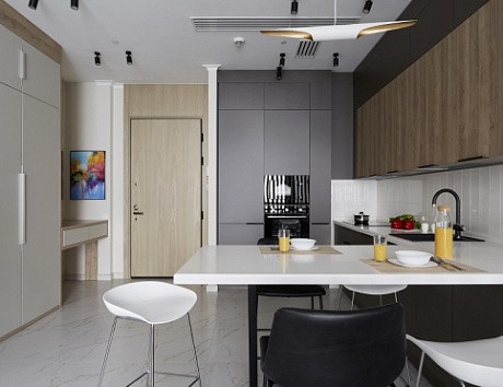 Коричневая кухня в Новосибирске