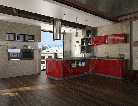 Угловые кухни модерн для маленькой кухни