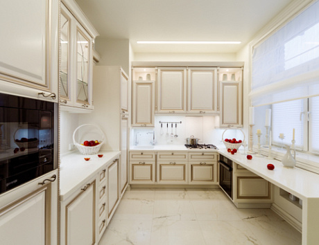 Бежевая кухня в Мурманске