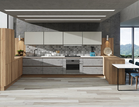 Бежевая кухня в Твери