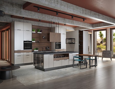 Бежевая кухня в Санкт-Петербурге