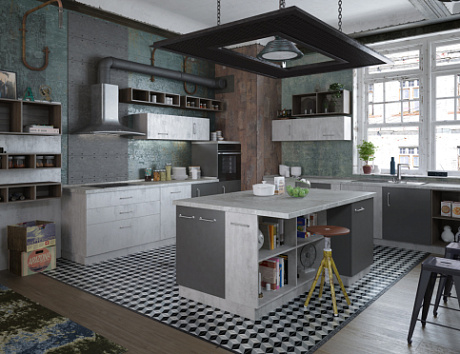 Серая кухня в Клину