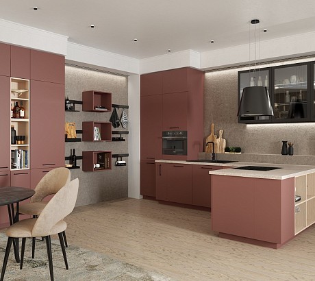 Кухня Уна с алюминиевой рамкой